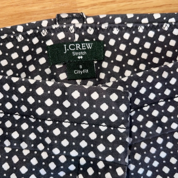J. Crew Black and White Stretch City Fit Capri Pants Size 8 - Picture 5 of 7